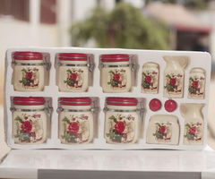 歐式調(diào)味罐套裝 廚房陶瓷油瓶醋瓶胡椒瓶密封罐11件套 結(jié)婚禮物